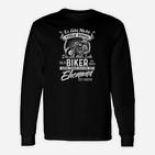 Biker Ehemann Motto Langarmshirts Schwarz, Lustiges Motorrad Tee