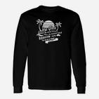 Borkum Urlaubsmotiv Langarmshirts Schwarz, Palmen Sonnenuntergang Design