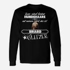 Briard Glitzer Hundehaare Langarmshirts, Lustiges Motiv für Hundefreunde