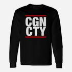 CGN CTY Langarmshirts in Schwarz, Urban Style mit Aufdruck in Weiß und Rot