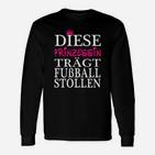 Damen Fußball Langarmshirts Prinzessin mit Fußballstollen, Kronen-Design