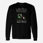 Damen Langarmshirts Wein & Hund Lebensnotwendig, Spruch für Hundeliebhaberinnen