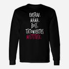 Ehefrau Mama Boss Tätowiertes Miststück Langarmshirts, Damen Tee Schwarz