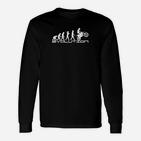 Fahrradfahrer Evolution Grafik Langarmshirts, Schwarz für Fahrradfans