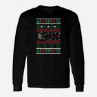Festliches Herren Langarmshirts, Weihnachts Ugly Sweater Design, Schwarz