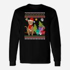 Festliches Katzen-Weihnachts-Langarmshirts, Ugly-Sweater-Design