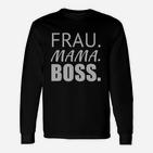 Frau Mama Boss Langarmshirts, Statement-Langarmshirts für Damen Schwarz