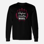 Frau Mutter Boss Motiv Langarmshirts in Schwarz, Design für starke Frauen