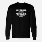 Freiburg-Fan Langarmshirts Schwarz mit Spruch für Frauen