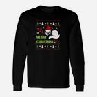 Fröhliche Weihnachten Panda Langarmshirts im Hässlichen Pullover-Stil