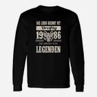 Geburtsjahr 1986 Legenden Langarmshirts, Retro Motto Design