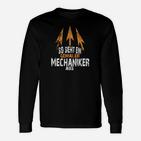 Genialer Mechaniker Aussehen Schwarzes Langarmshirts mit Aufdruck