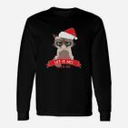 Grumpy Cat Santa Lass es Nein Festliches Langarmshirts, Weihnachten