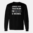 Herren Junger Papa Triathlon Geschenk Werdender Papa Langarmshirts