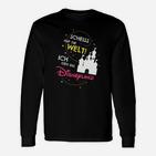 Humorvolles Disneyland-Motto Langarmshirts, Lustiges Schwarz Tee