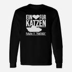 Katzenliebe & Panzer Design Schwarzes Herren Langarmshirts