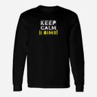 Keep Calm IT BIMS Schwarzes Langarmshirts, Slogan-Design für Geek-Kultur