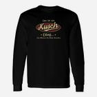 Kusch Ding Schwarzes Langarmshirts, Lustiges Hemd mit Aufdruck