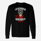 Legendäres November-Skull Langarmshirts, Grafikdesign für Geburtstage