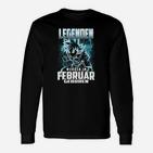 Legenden Geboren im Februar Langarmshirts, Schwarzes Anime-Design