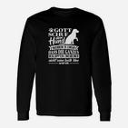 Lustiges Hund Spruch Langarmshirts Gott schuf den Hund, Schwarz für Tierfreunde