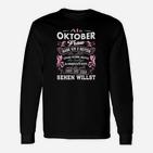 Lustiges Oktober-Geburtstags-Langarmshirts für Frauen, Spruch Design