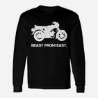 Motorrad-Design Beast from East Langarmshirts, Stilvolles Biker-Schwarz
