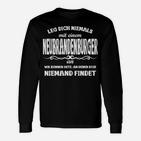 Neubrandenburger Warnung Schwarzes Langarmshirts, Humorvolles Design