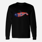 Norwegischer Flaggenfisch Schwarzes Langarmshirts, Spezielles Design Tee