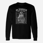 Odin-Wolf Motiv Herren Langarmshirts, Stählerner Spruch Tee