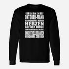 Oktober-Mann Langarmshirts mit Spruch für Herren, Oktobergeburtstag Geschenk