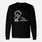 Personalisiertes Surfer-Design Langarmshirts 'Johnny' in Schwarz, Surfer-Stil Langarmshirts
