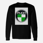 Puch-Logo Klassisches Schwarz Langarmshirts für Motorradfans