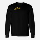 Schwarz Sportliches Herren Langarmshirts mit Gelbem Logo