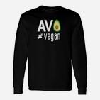 Schwarzes Avocado Vegan Statement Langarmshirts, Modisches Bio Tee