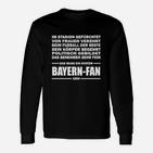 Schwarzes Bayern-Fan Langarmshirts mit Spruch, Fußballfan Bekleidung