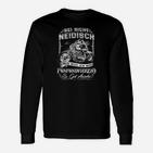 Schwarzes Biker-Langarmshirts mit Nicht Neidisch Sein Spruch und Motorrad-Motiv