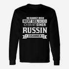 Schwarzes Herren Langarmshirts Russin Partnerin Lustiger Spruch