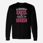 Schwarzes Langarmshirts Enkel im Herzen Spruch für Großeltern