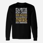 Schwarzes Langarmshirts Flirte Nicht mit Mir - Verrücktes April Mädchen, Lustiges Damenoberteil