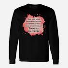 Schwarzes Langarmshirts mit Wertvoller Tinker-Glitzer, Lustiges Spruch-Langarmshirts