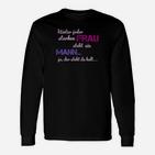 Schwarzes Langarmshirts Starken Frau Lustiger Spruch Mehrfarbiger Druck