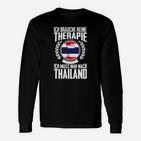 Schwarzes Thailand Reise Spruch Langarmshirts mit Flaggen-Design