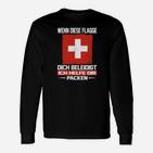 Schweizer Flagge Langarmshirts: Patriotisch mit Kreuz & Spruch