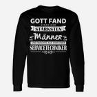 Starken Servicetechniker Langarmshirts, Gott Fand Männer Spruch Tee