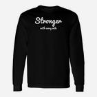 Stärker Mit Jeder Meile Laufshirt, Zitat, Langarm für Männer und Frauen Langarmshirts
