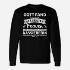 Starkes Kassiererin Langarmshirts, Schwarzes Tee mit Spruch