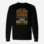 Stolzer Sohn Langarmshirts, Schwarzes Tee für tolle Mutter