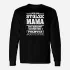 Stolzes Mama und Tochter Statement Langarmshirts, Schwarz