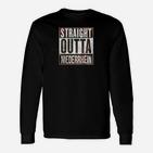 Straight Outta Niederrhein Schwarzes Langarmshirts, Regionales Design Tee